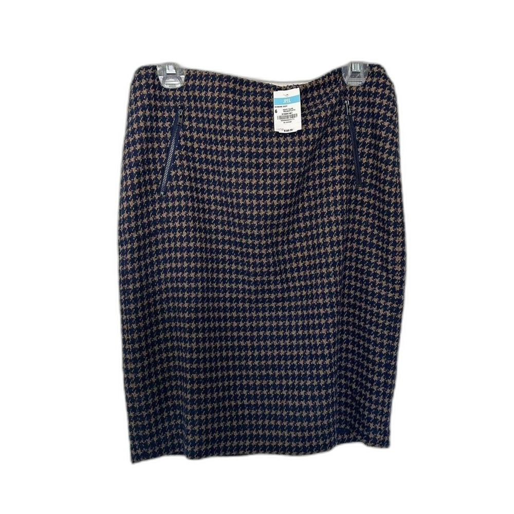 J. McLaughlin Women's Blue and Navy Skirt size 6 academia winter office career